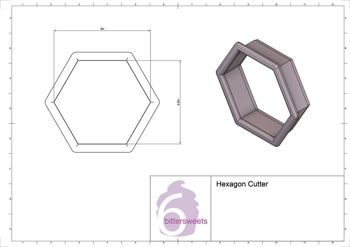 DIGITAL STL Download For Hexagon Cookie Cutter