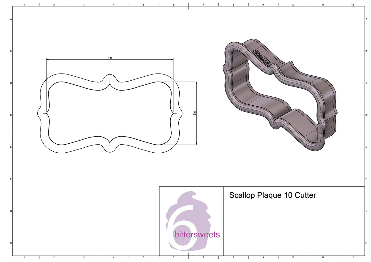 Scallop Plaque 10 Cookie Cutter