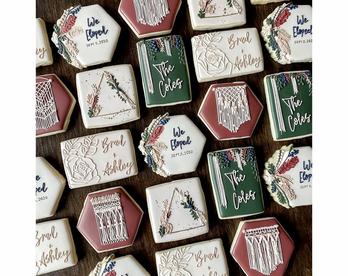 Cactus Floral Hexagon Plaque Cookie Cutter