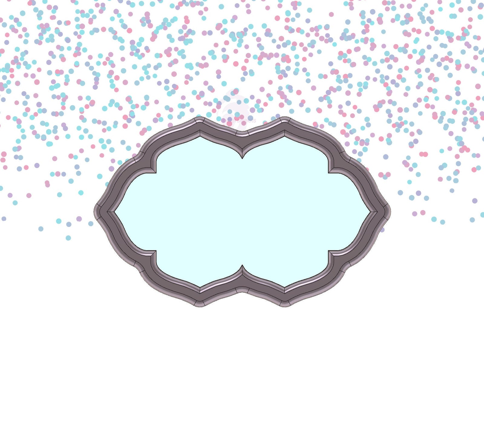 DIGITAL STL Download For Floral Frame Plaque 3 Cookie Cutter