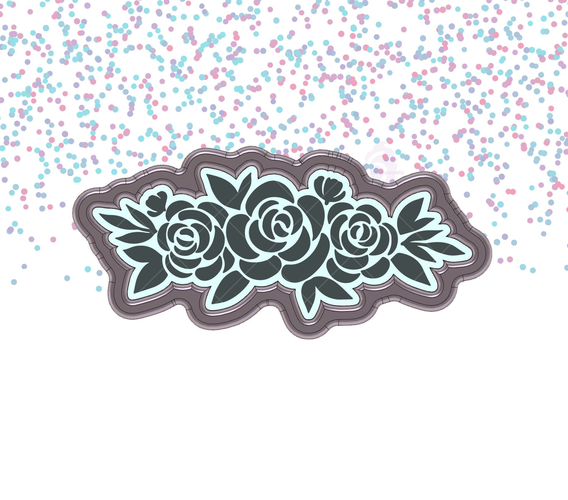 DIGITAL STL Download For Floral Plaque 3 Cookie Cutter