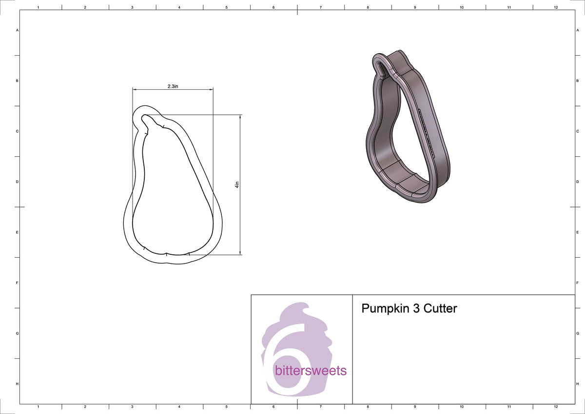 DIGITAL STL Download For Pumpkin 3 Cookie Cutter