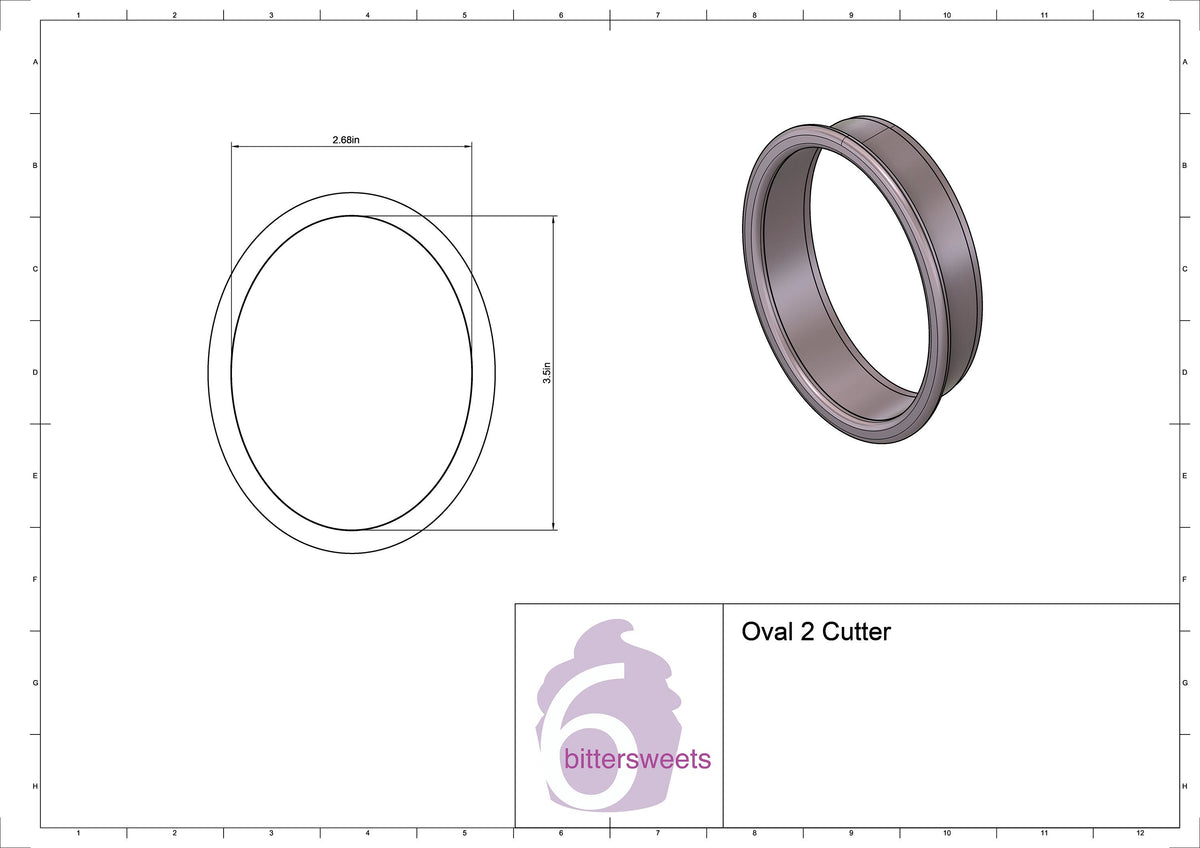 Oval Plaque 2 Cookie Cutter
