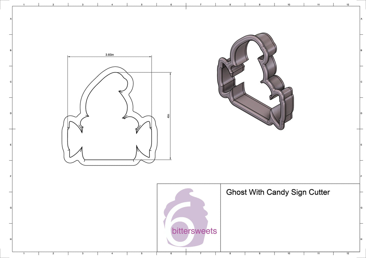 Ghost With Candy Sign Cookie Cutter