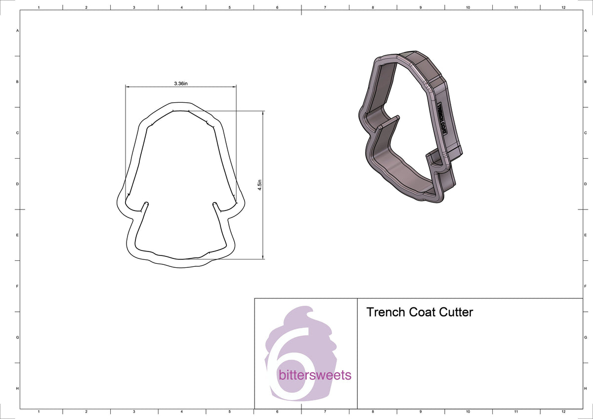 DIGITAL STL Download For Trench Coat Cookie Cutter