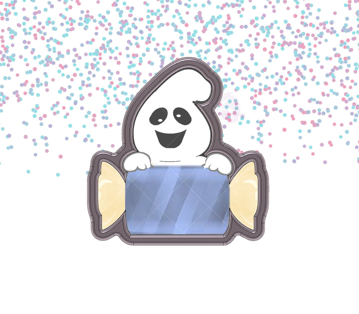 Ghost With Candy Sign Cookie Cutter