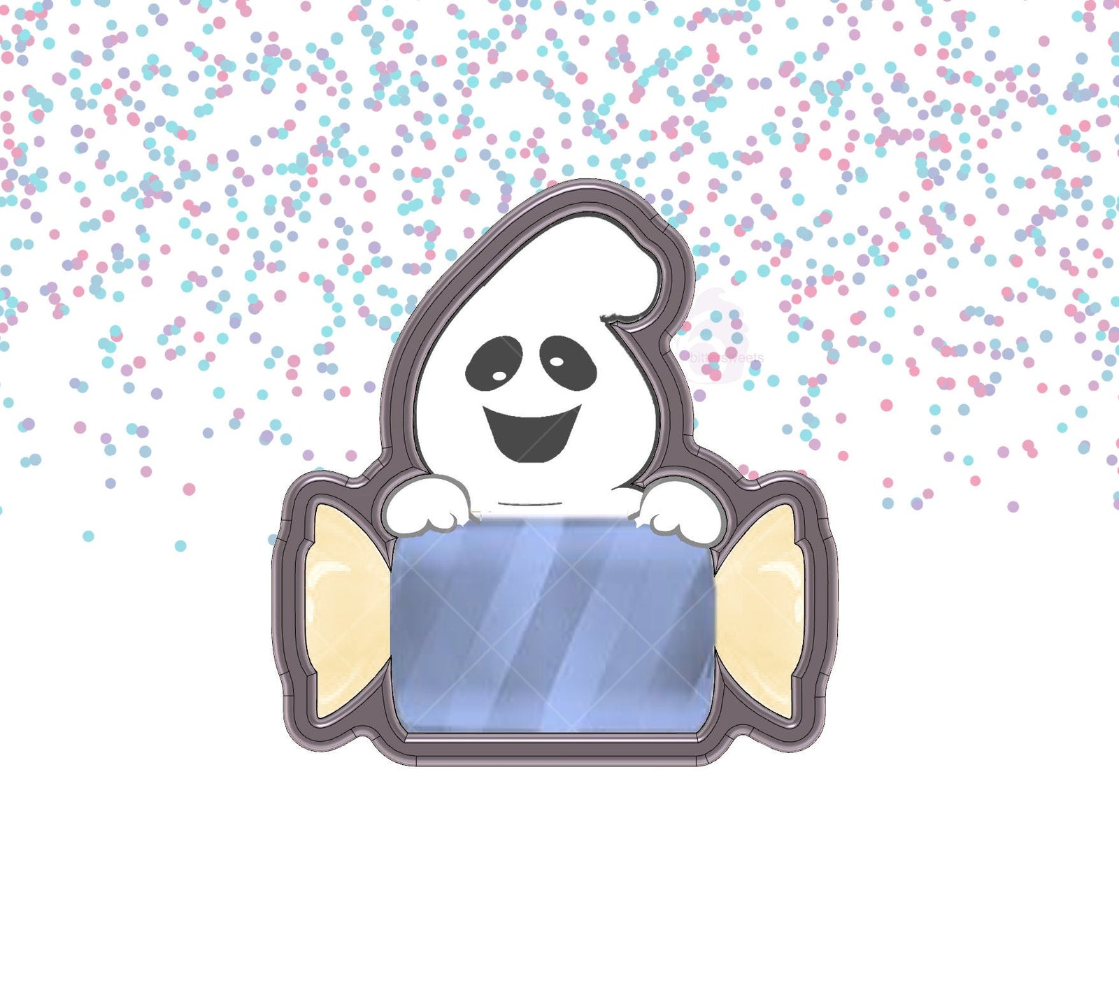 Ghost With Candy Sign Cookie Cutter