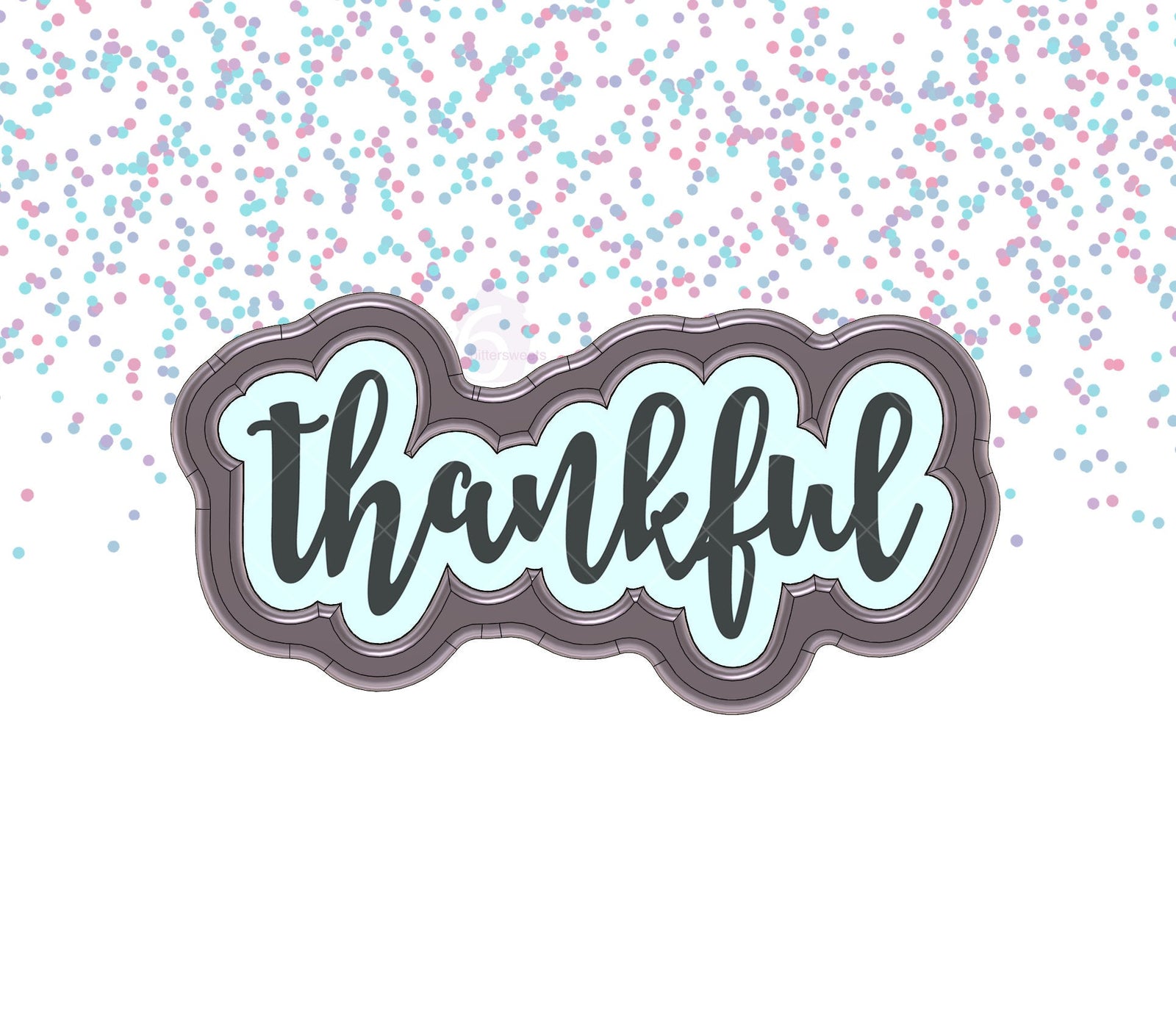 DIGITAL STL Download For Thankful 1 Lettered Cookie Cutter