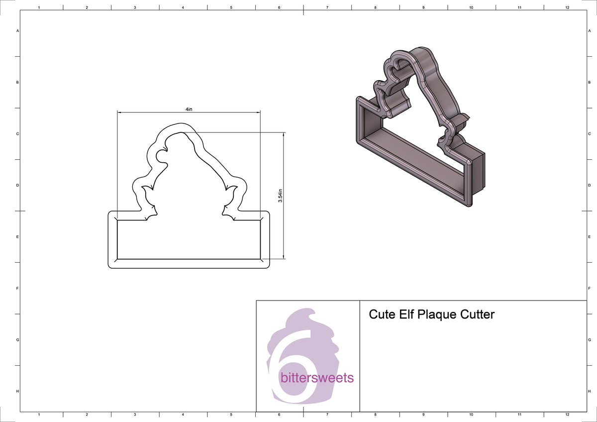 DIGITAL STL Download For Cute Elf Plaque Cookie Cutter