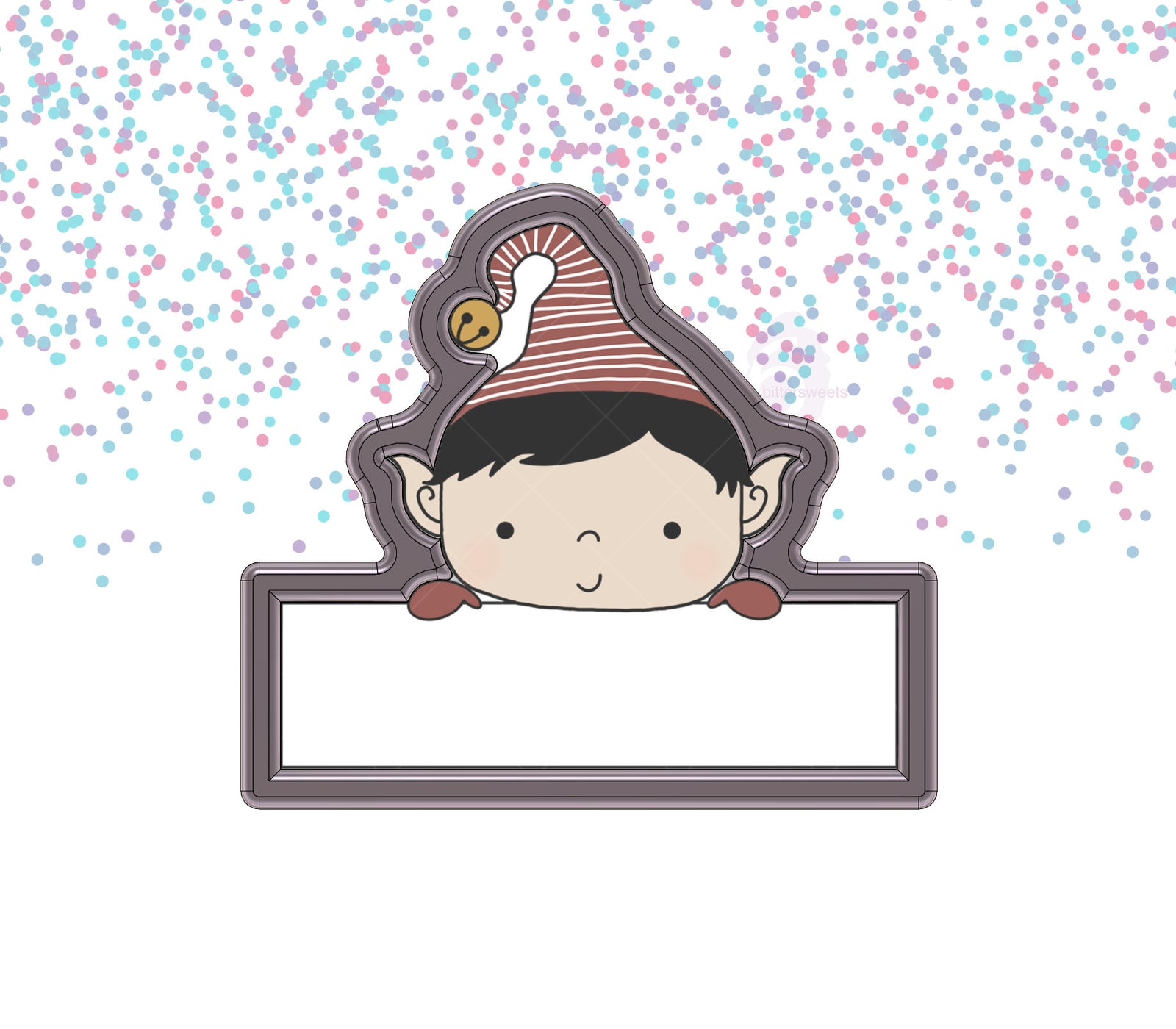 DIGITAL STL Download For Cute Elf Plaque Cookie Cutter