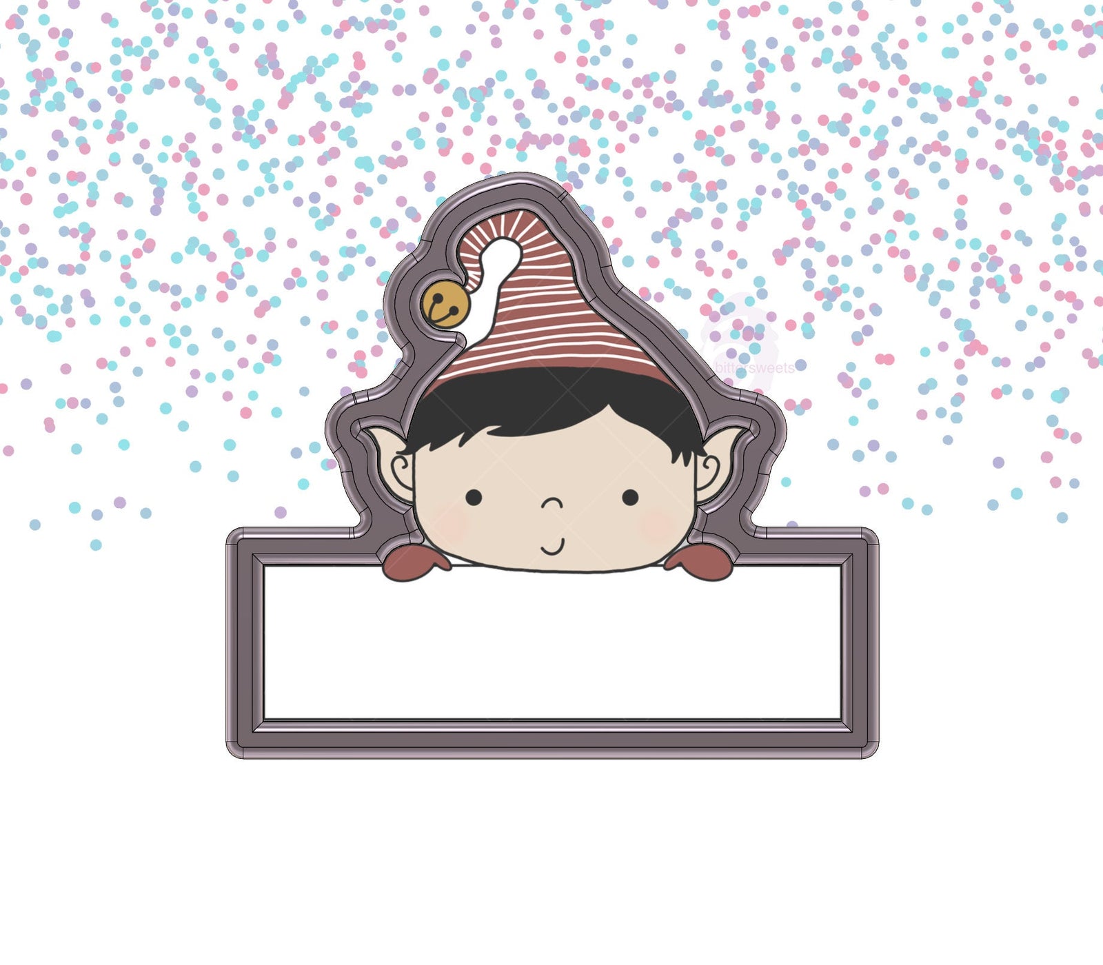 Cute Elf Plaque Cookie Cutter