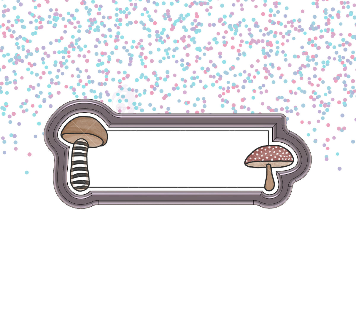 Thanksgiving Mushroom Name Plaque 2 Cookie Cutter