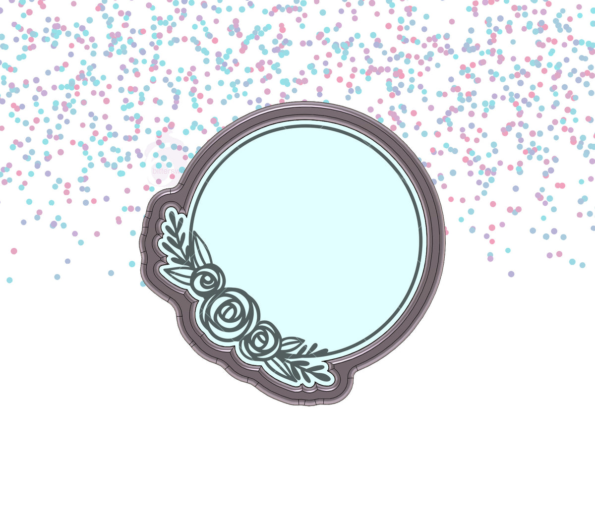 Floral Circle Plaque 2 Cookie Cutter