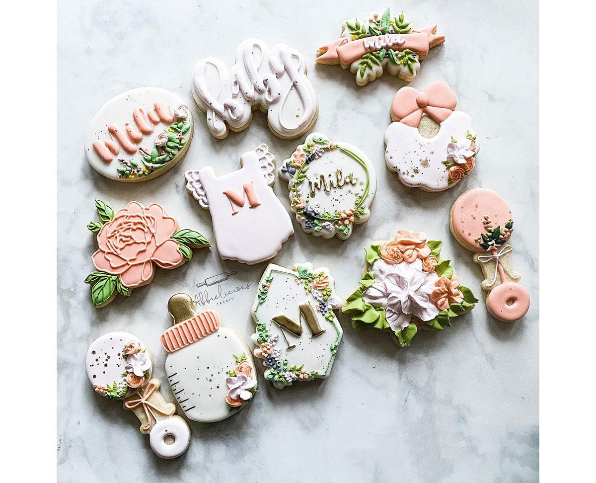 Floral Banner Plaque 1 Cookie Cutter