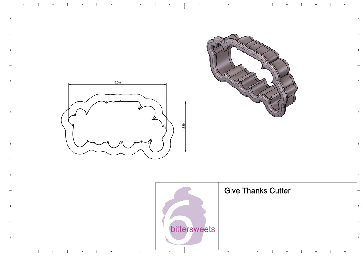 Give Thanks Lettered Cookie Cutter