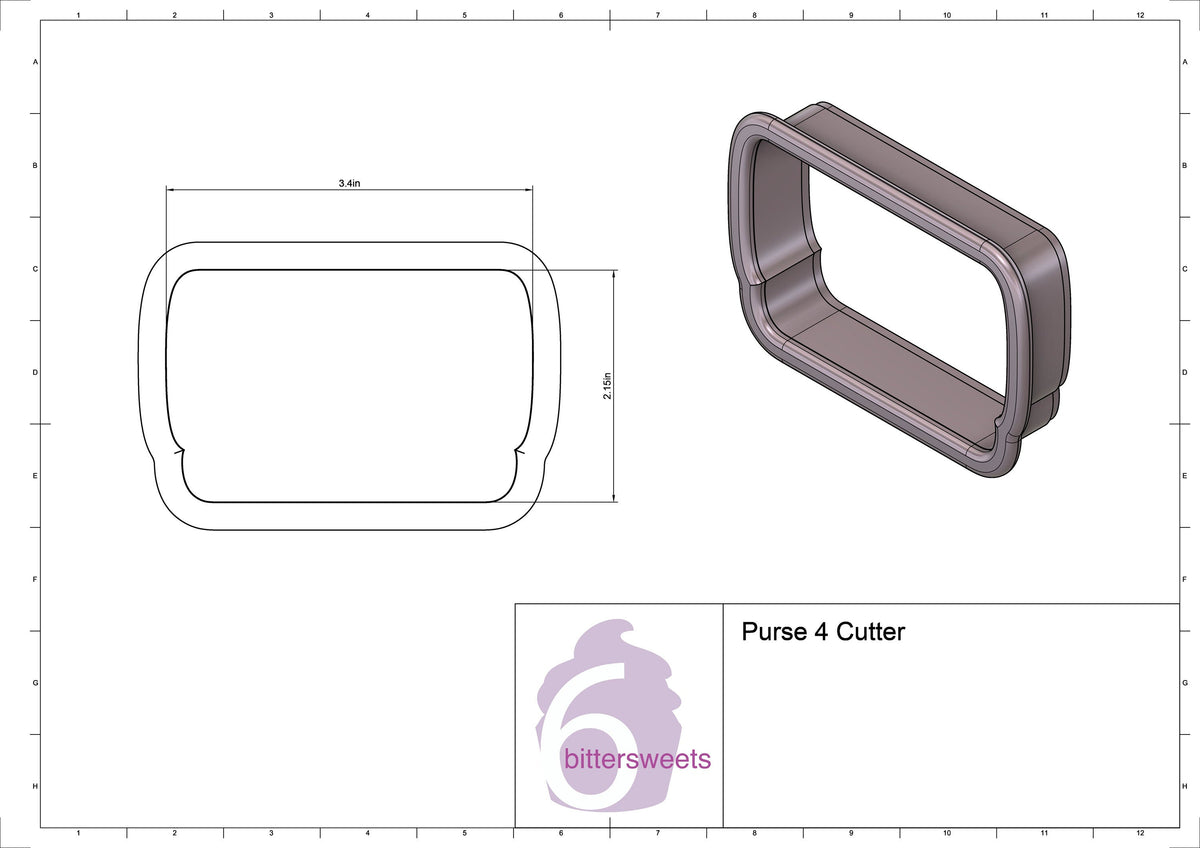 DIGITAL STL Download For Purse 4 Cookie Cutter