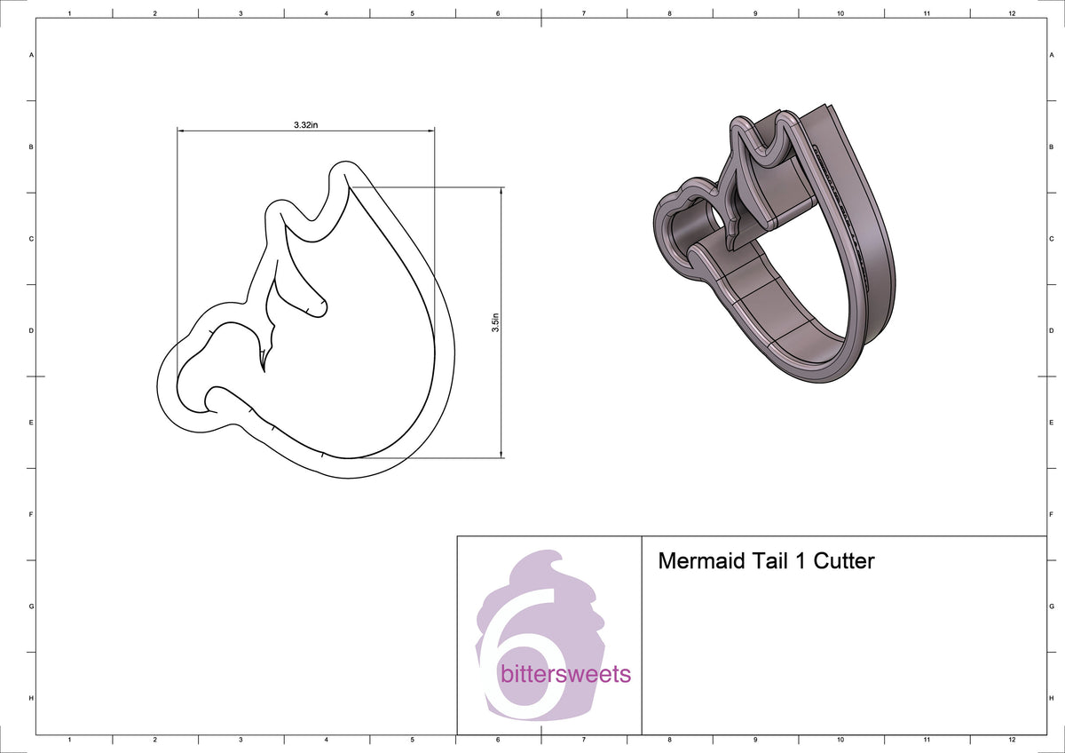 Mermaid Tail 1 Cookie Cutter