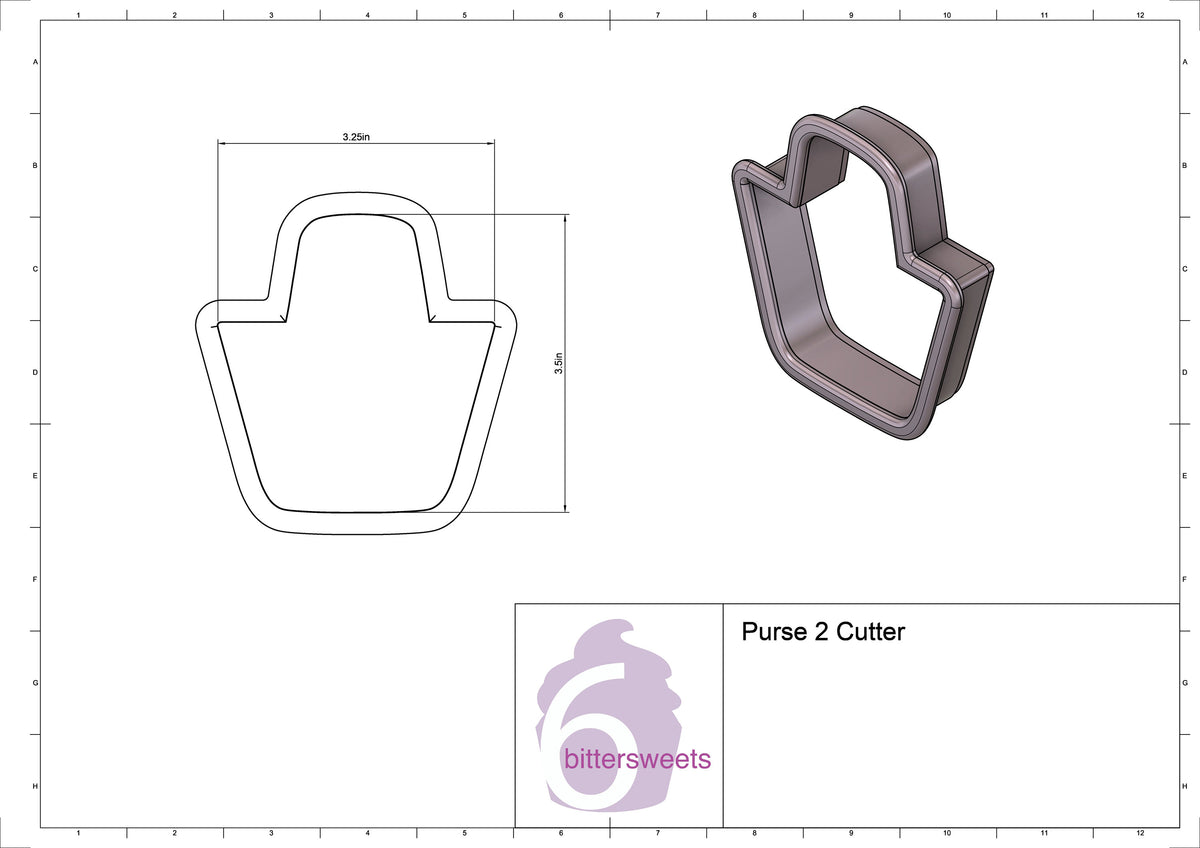 DIGITAL STL Download For Purse 2 Cookie Cutter