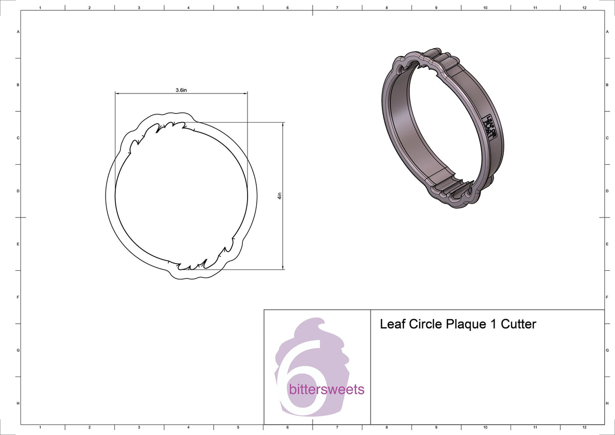 Leaf Circle Plaque 1 Cookie Cutter