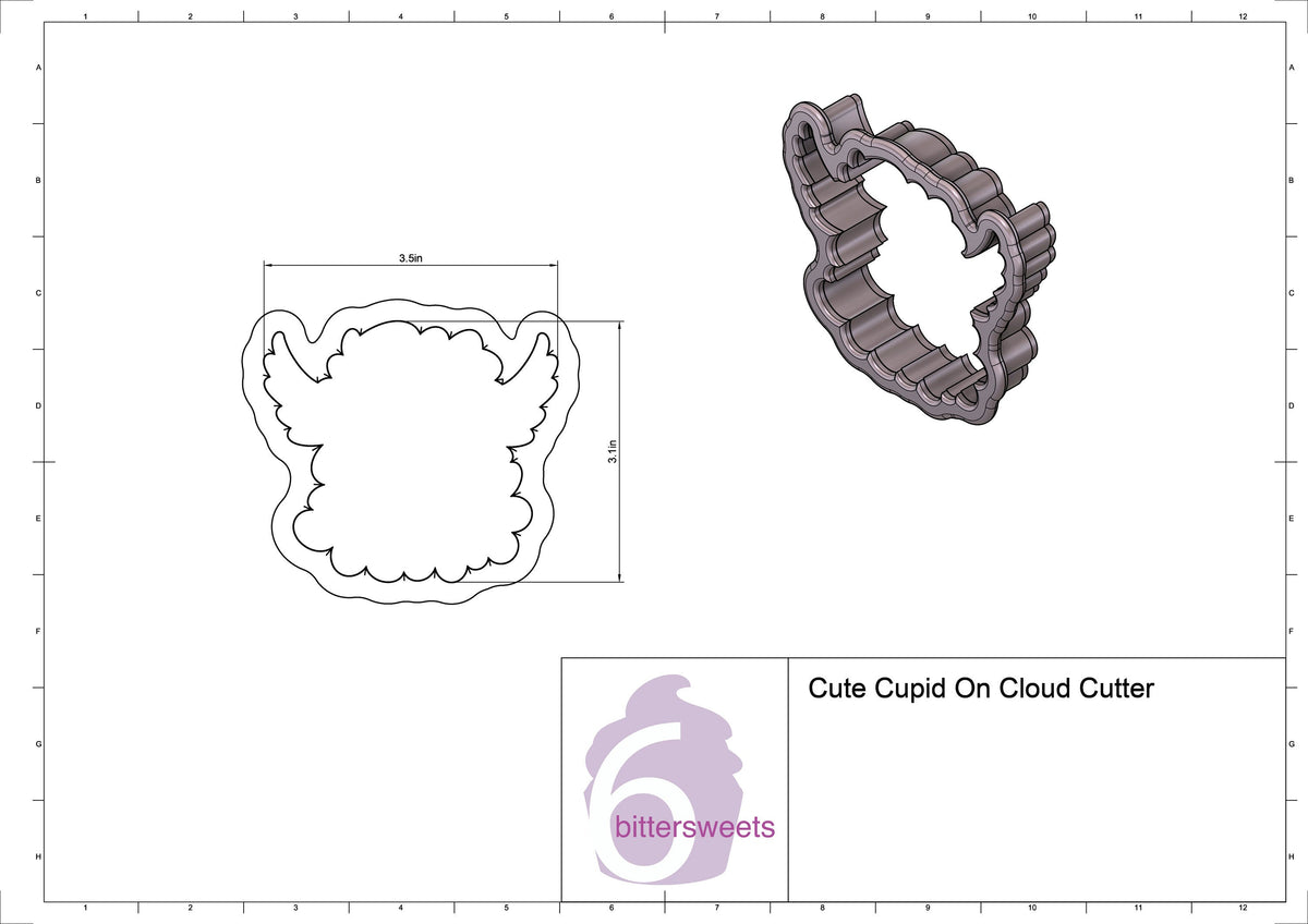 Cute Cupid On Cloud Cookie Cutter