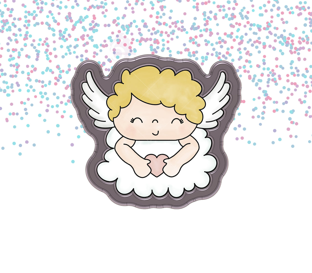 Cute Cupid On Cloud Cookie Cutter