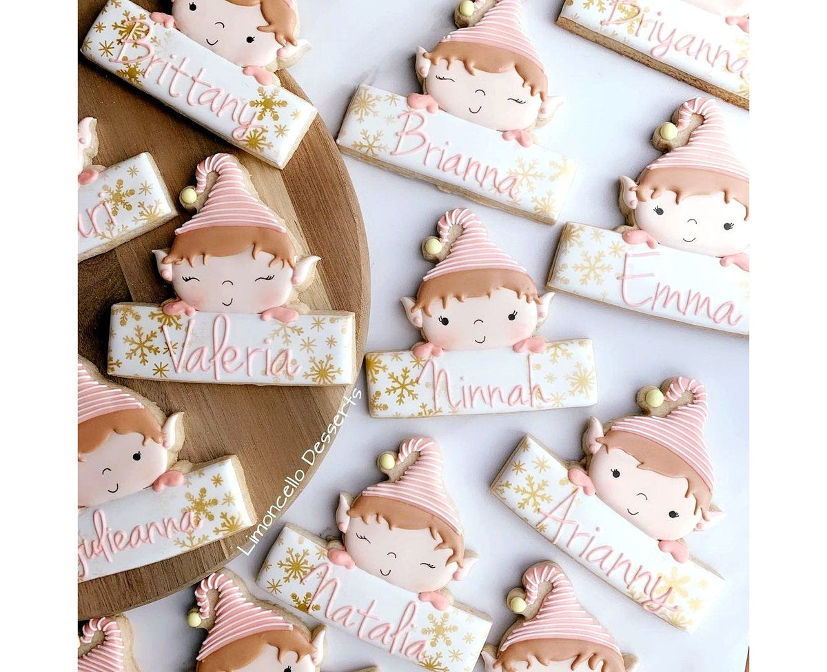 Cute Elf Plaque Cookie Cutter