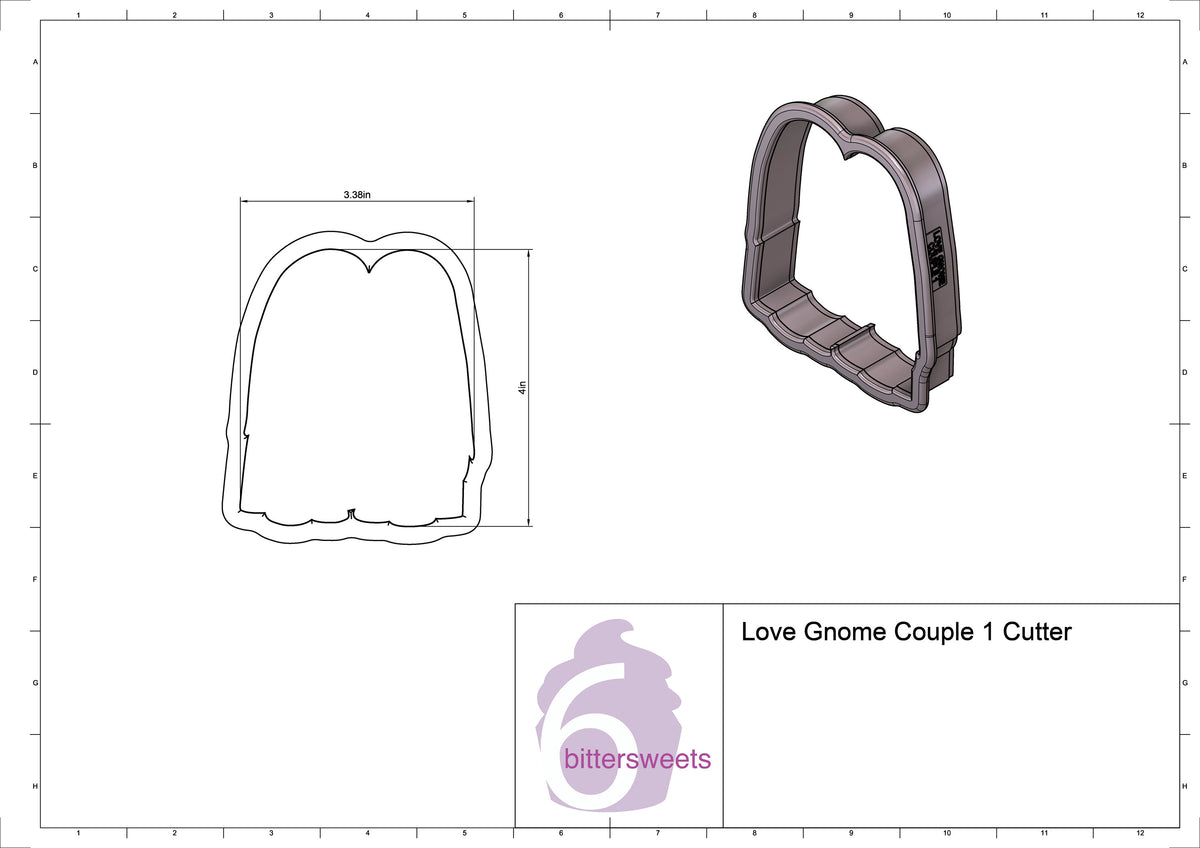 Love Gnome Couple 1 Cookie Cutter