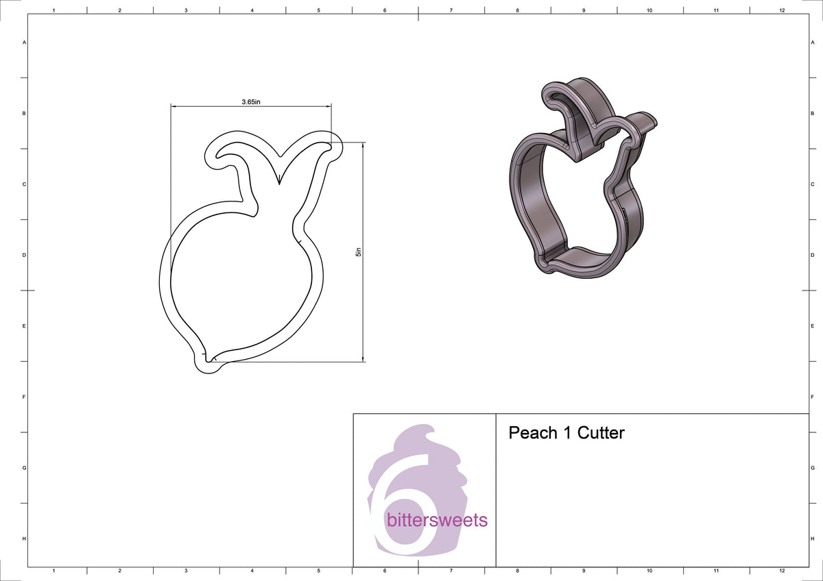 DIGITAL STL Download For Peach 1 Cookie Cutter