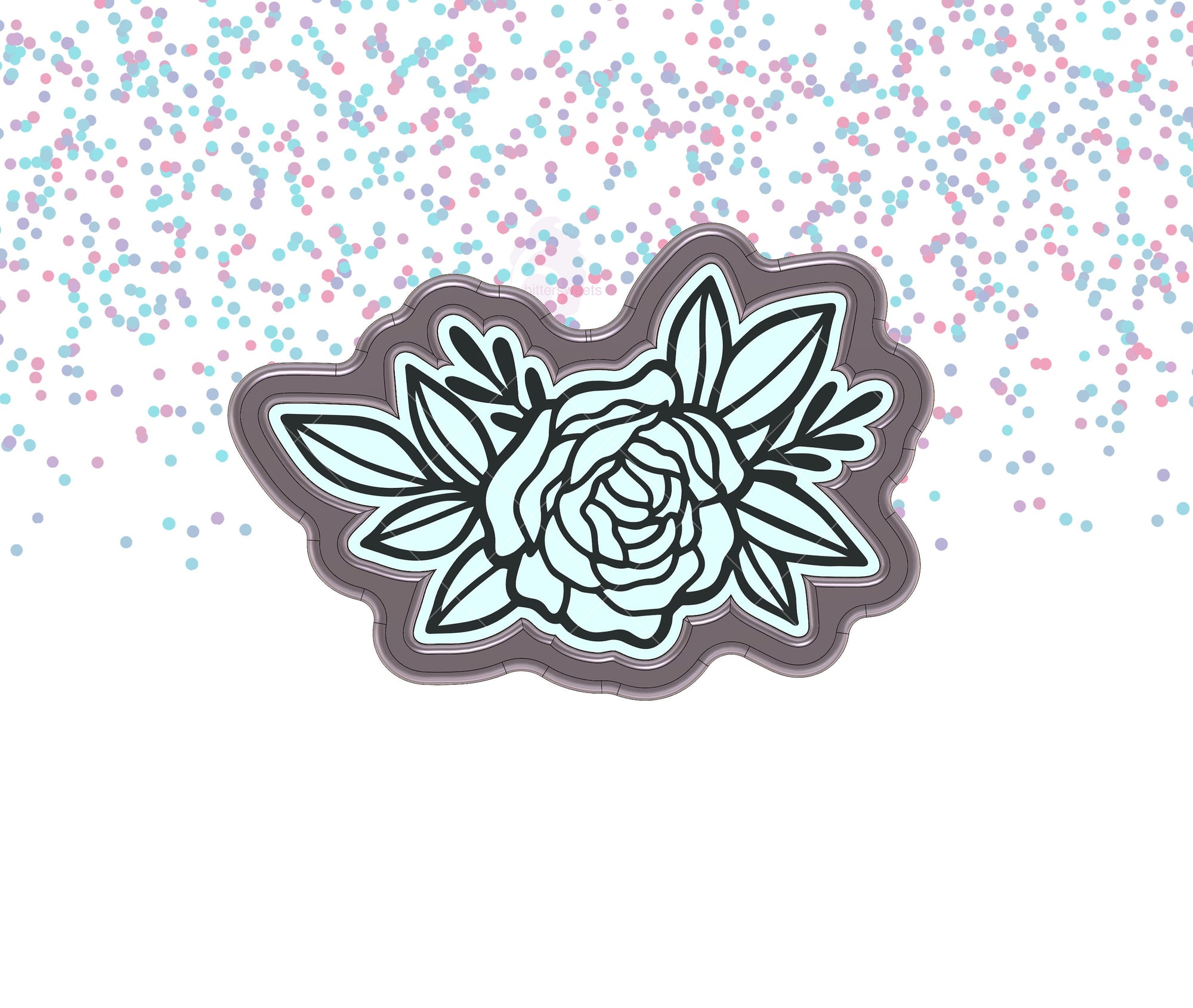 DIGITAL STL Download For Floral Plaque 4 Cookie Cutter