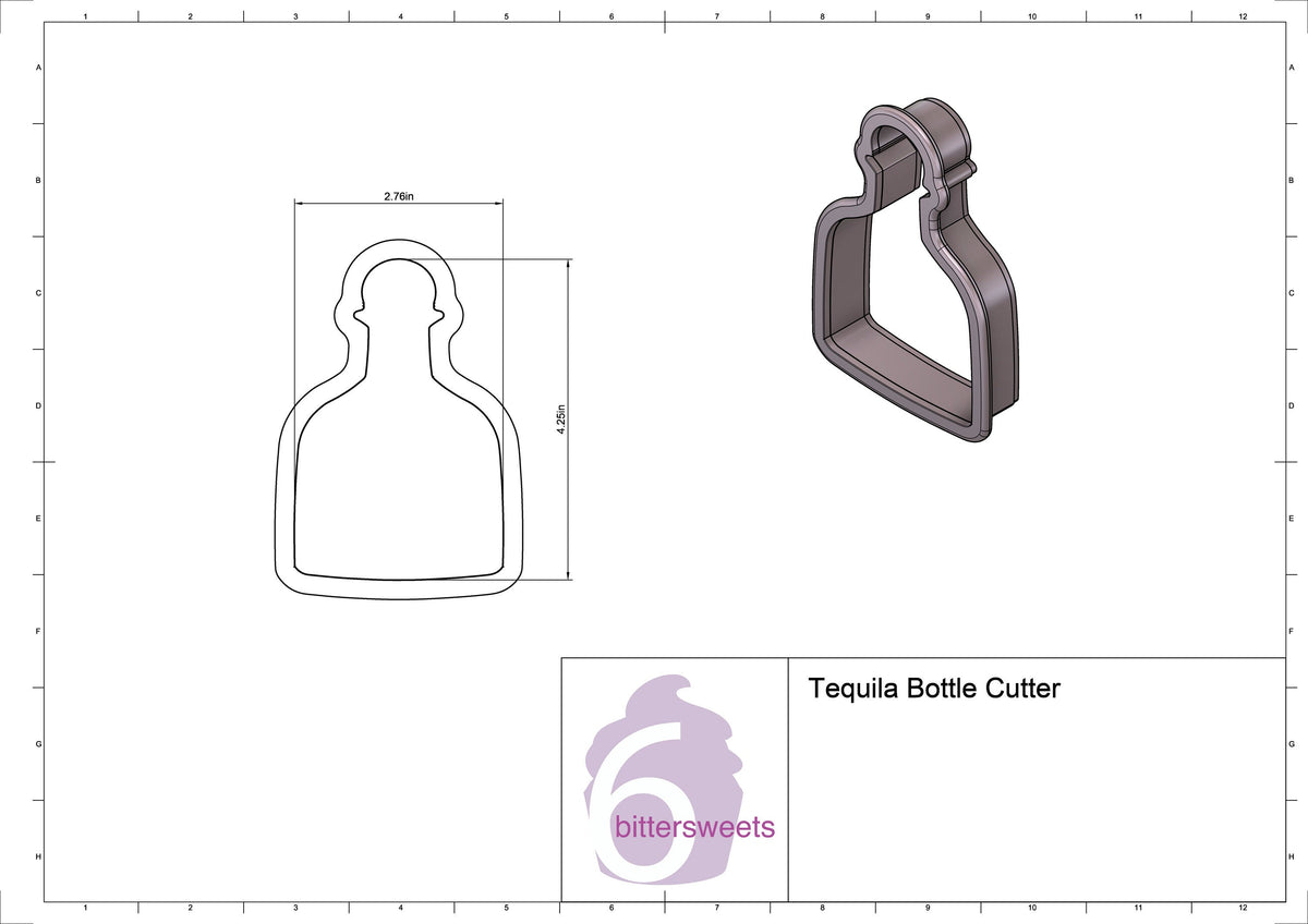 Tequila Bottle Cookie Cutter