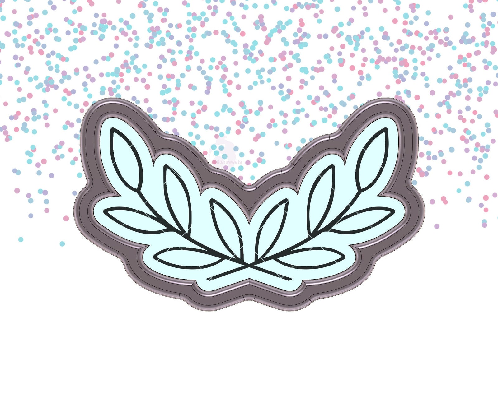 DIGITAL STL Download For Double Leaf Branch 1 Cookie Cutter