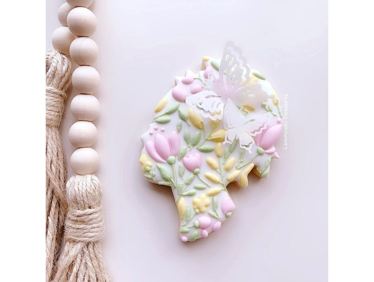 Woman&#39;s Head Floral Profile 1 Cookie Cutter