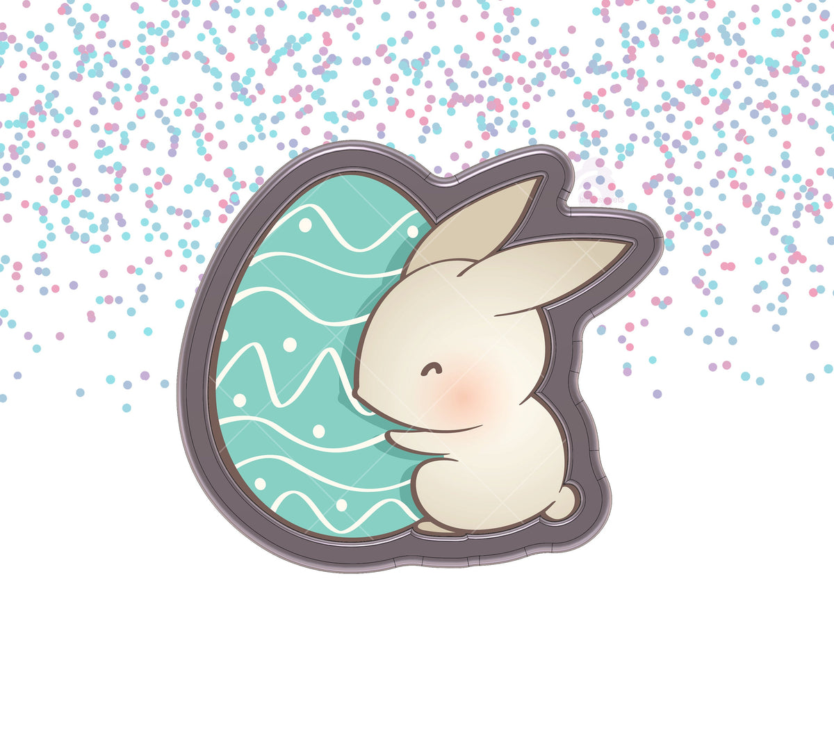 DIGITAL STL Download For Cute Bunny With Easter Egg 2 Cookie Cutter