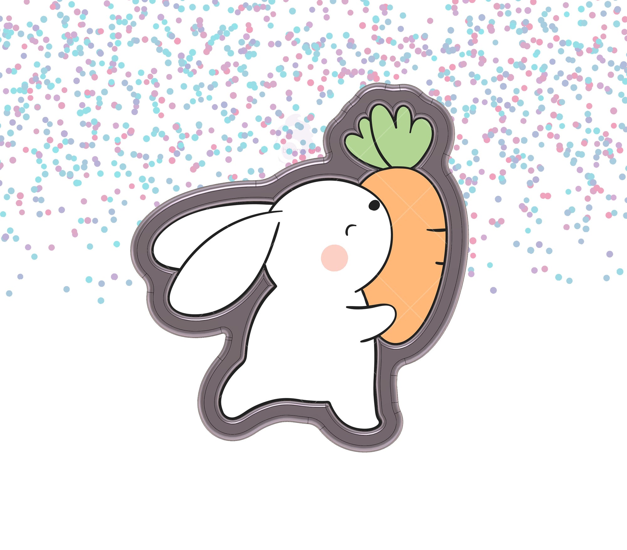 DIGITAL STL Download For Cute Bunny With Carrot 1 Cookie Cutter