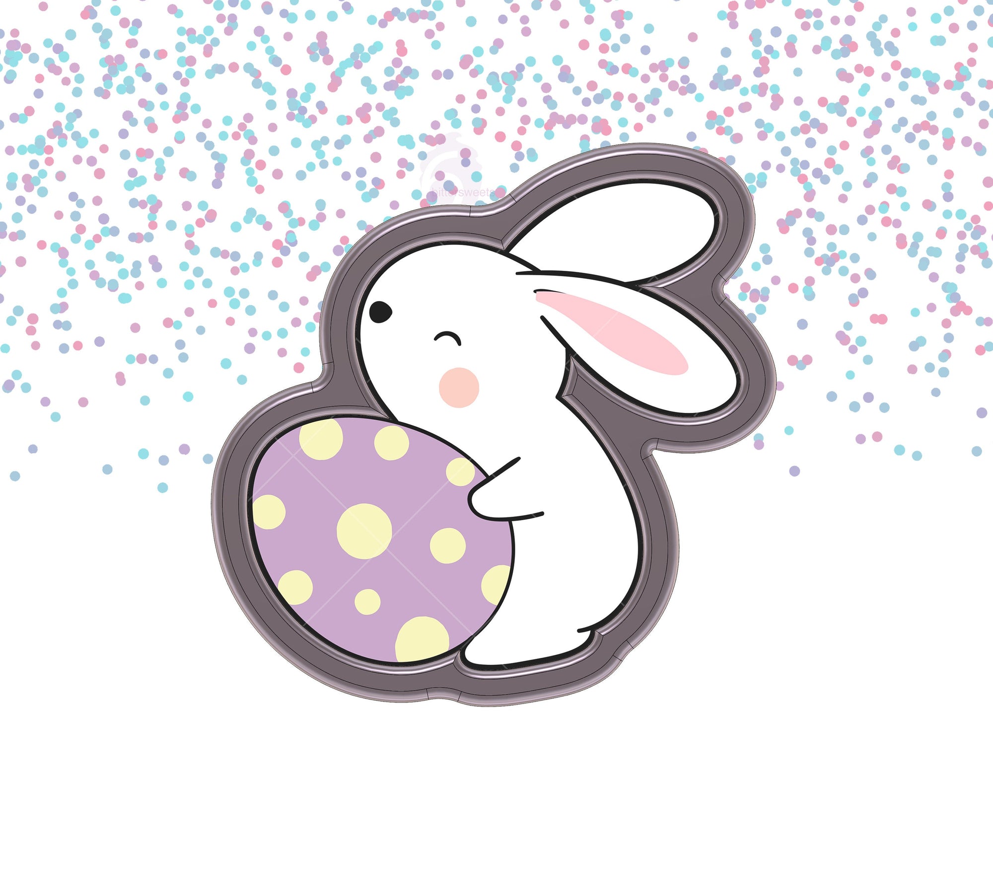DIGITAL STL Download For Cute Bunny With Easter Egg 1 Cookie Cutter
