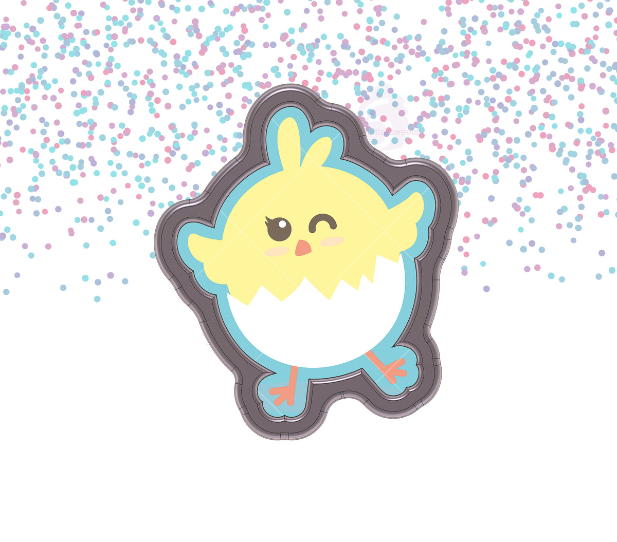 DIGITAL STL Download For Easter Chick In Eggshell 1 Cookie Cutter