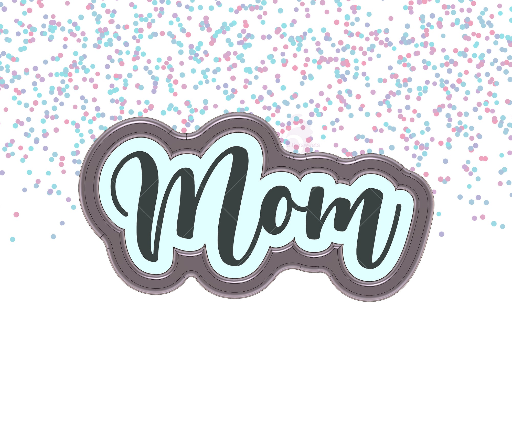 DIGITAL STL Download For Mom 1 Lettered Cookie Cutter