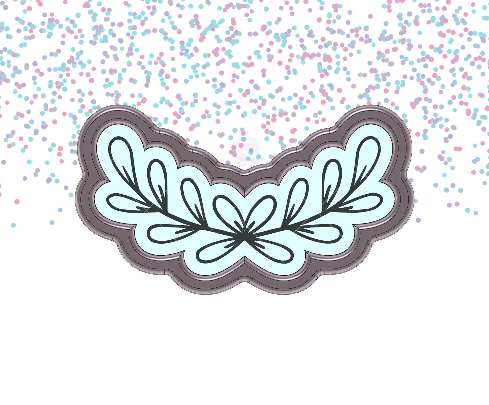 DIGITAL STL Download For Double Leaf Branch 3 Cookie Cutter