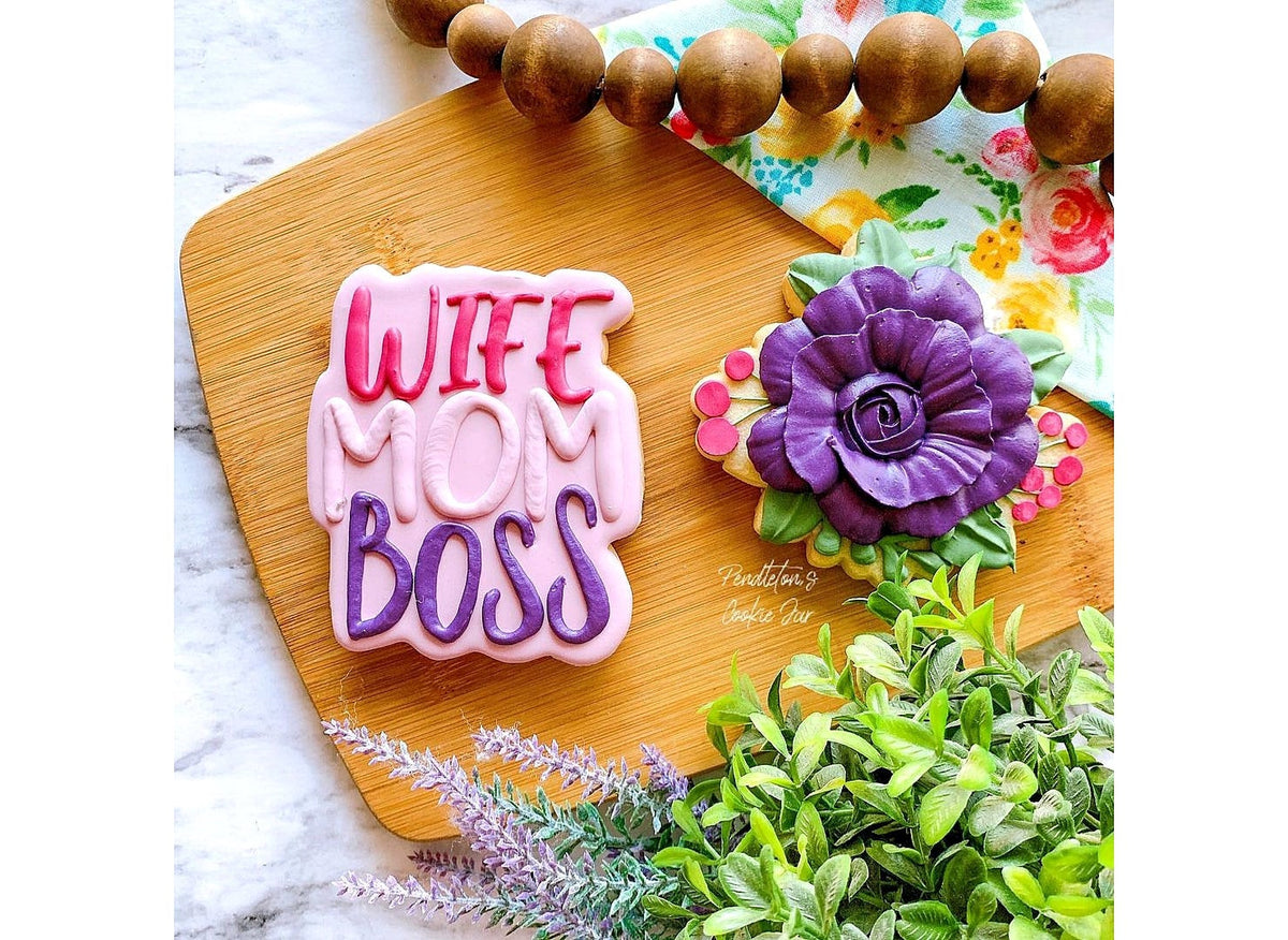 DIGITAL STL Download For Wife Mom Boss Lettered Cookie Cutter