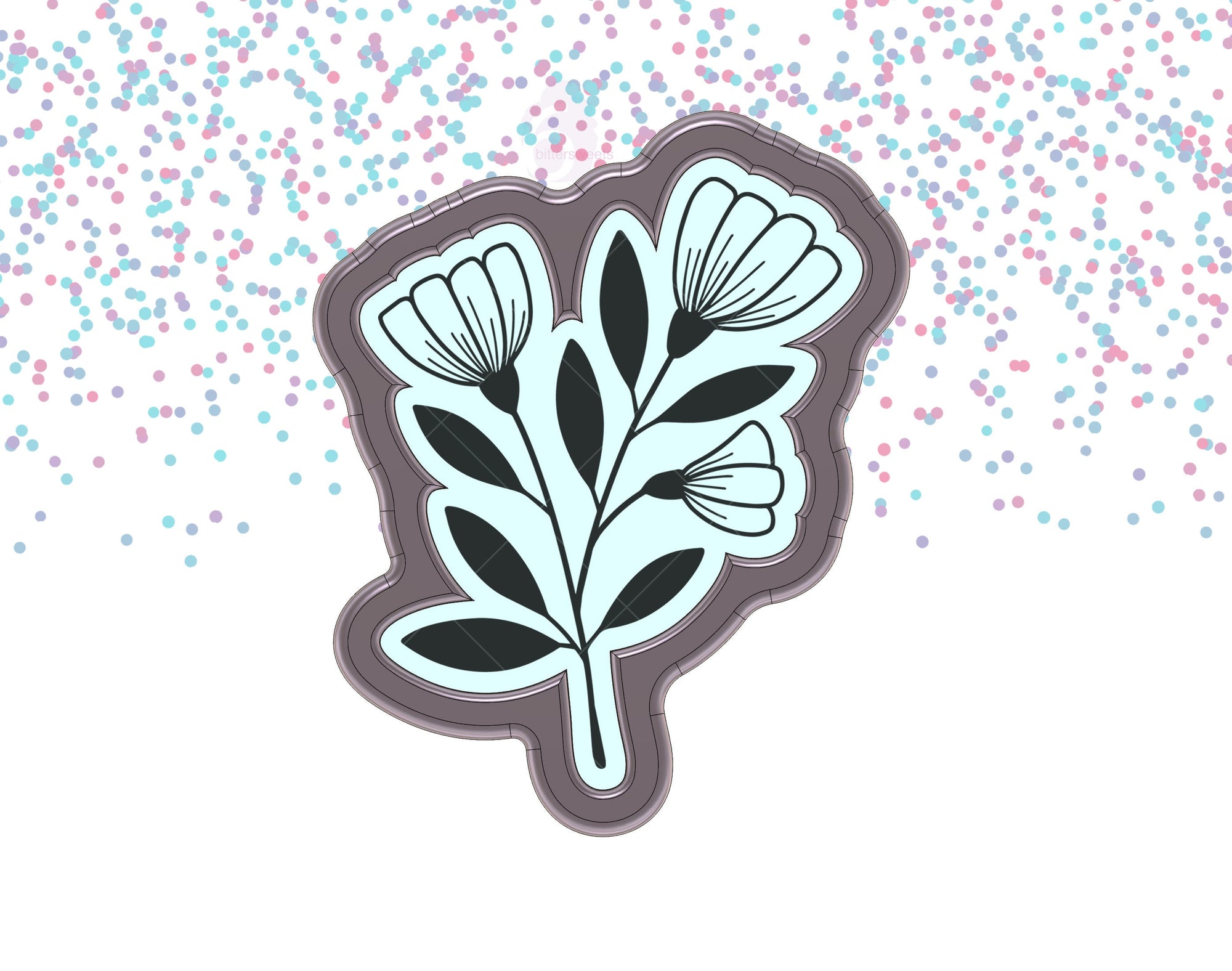 DIGITAL STL Download For Flower Branch 1 Cookie Cutter