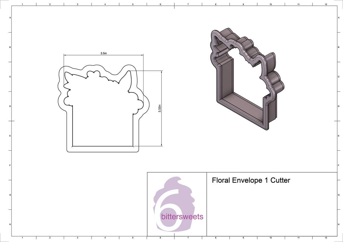 Floral Envelope 1 Cookie Cutter