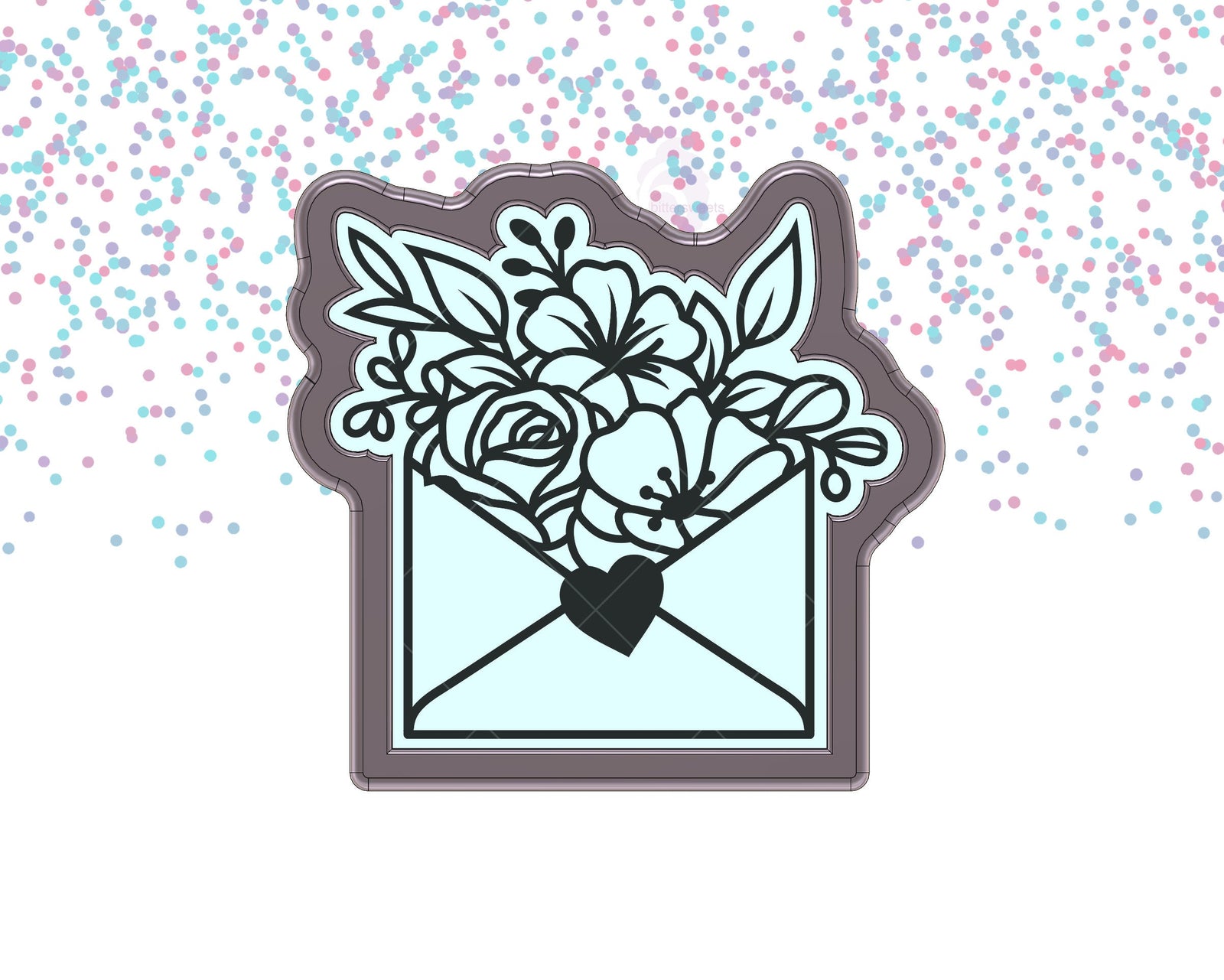 Floral Envelope 1 Cookie Cutter