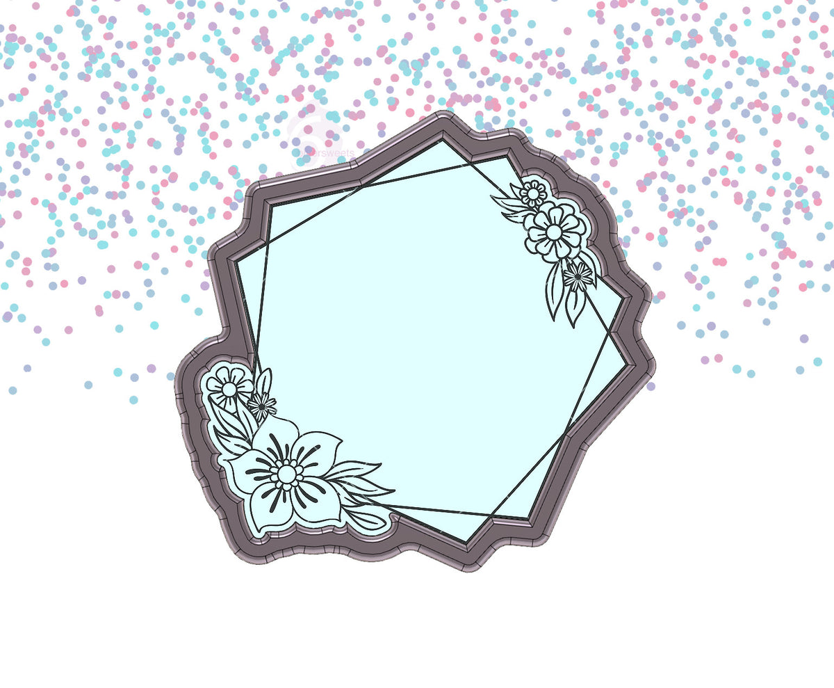 Floral Geometric Plaque 1 Cookie Cutter