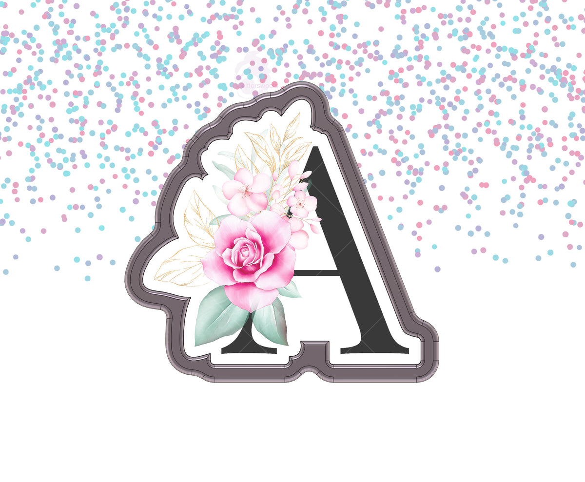DIGITAL STL Download For Floral Letter A 1 Cookie Cutter