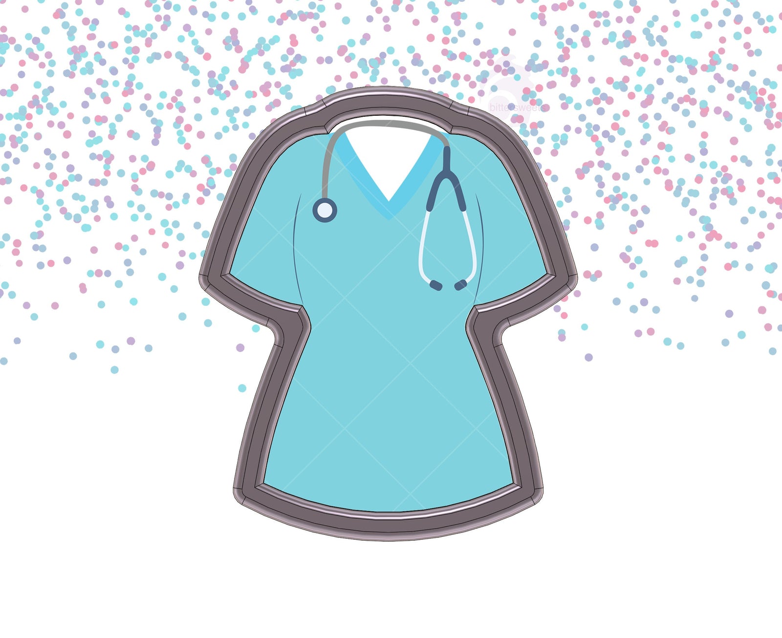 DIGITAL STL Download For Nurse Scrub Top 1 Cookie Cutter